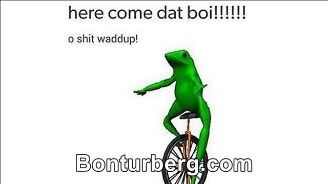Dat Boi meme image: dat boi meme depicting a frog on tricycle.