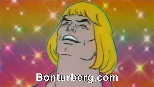 He-Man Sings / HEYYEYAAEYAAAEYAEYAA meme image: He-Man with his yellow bob cut throwing his head back in laughter in front of a sprakly rainbow background.