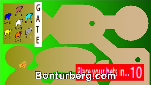 Horse Race Tests meme image: A simple virtual horse race test with colorful hand-drawn horses on a track.