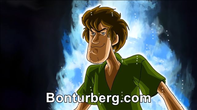 Ultra Instinct Shaggy meme image: Shaggy from Scooby Doo glowing with blue energy.